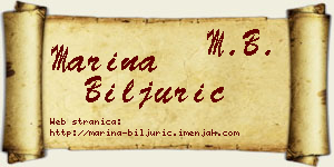 Marina Biljurić vizit kartica